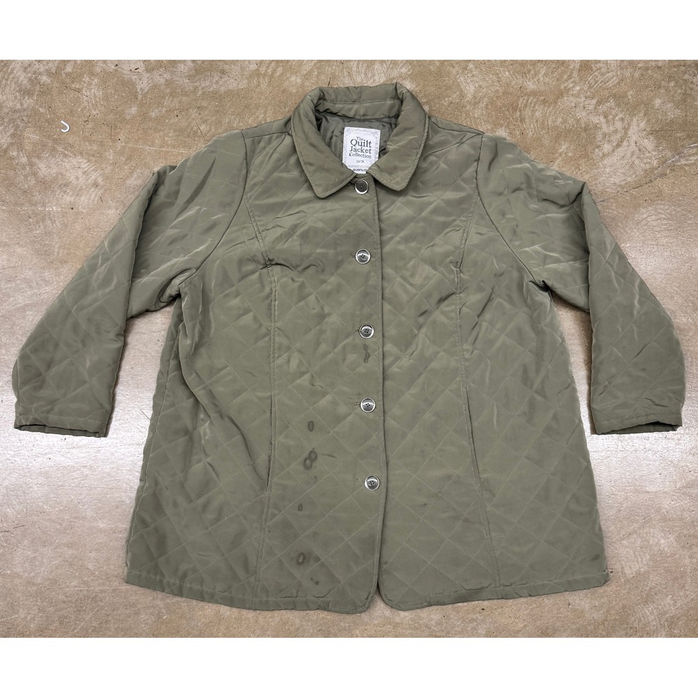 Size 26 - Avenue The Quilt Jacket Collection Olive Green Jacket